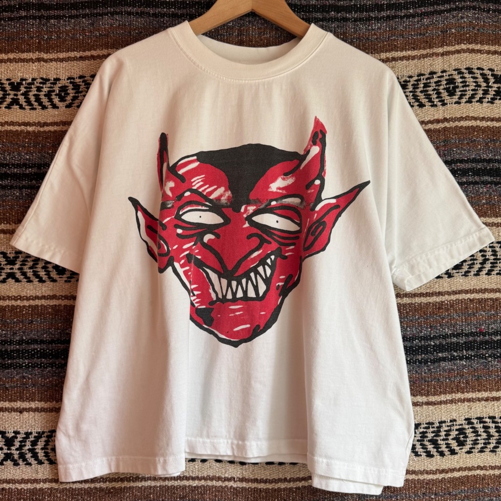Billionaire Studios Bills Demon Tee XL White Red Graphic Streetwear Devil TShirt